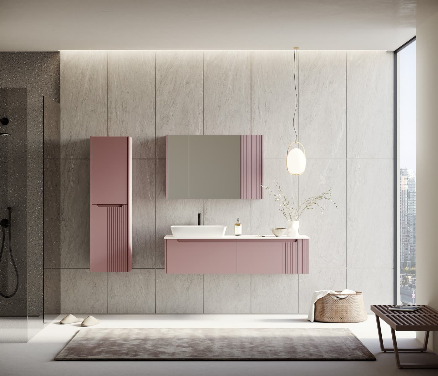 Biella Badmöbel-Set (mit Spiegelschrank)